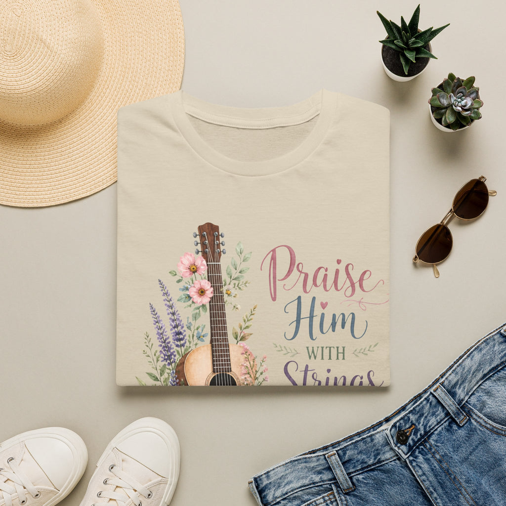 Guitar Floral "Praise Him with Strings" T-Shirt