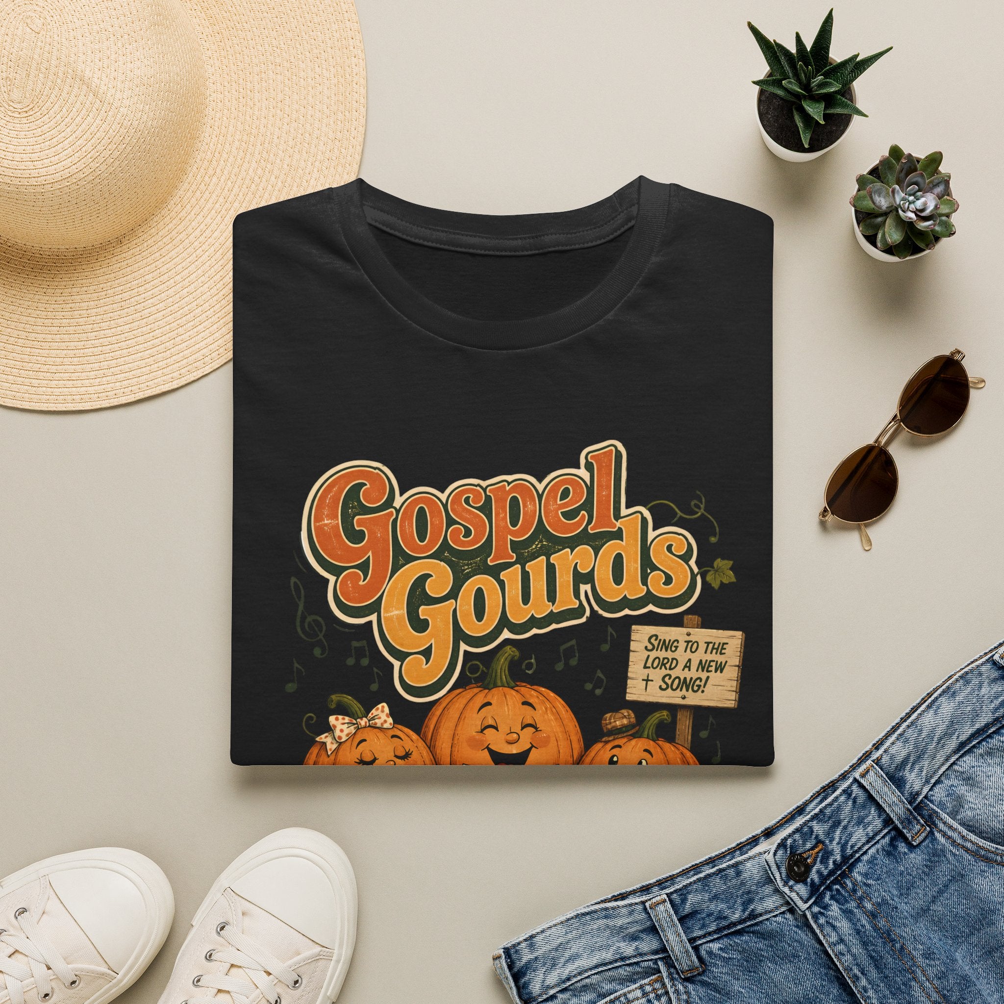 Gospel Gourds Halloween T‑Shirt — Cute Singing Pumpkin Fall Tee