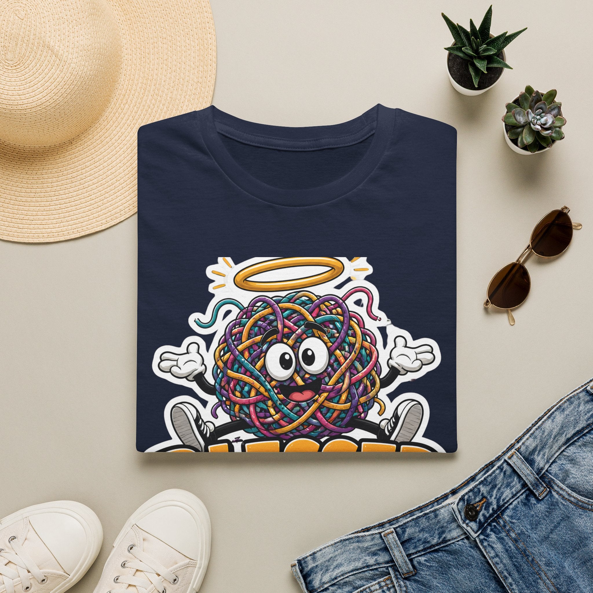 Blessed Mess T-Shirt — Cute Angelic Tangled Yarns Graphic Tee