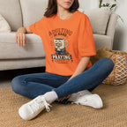 Adulting Is Hard Coffee T-Shirt — ‘Praying About It’ Funny Graphic Tee