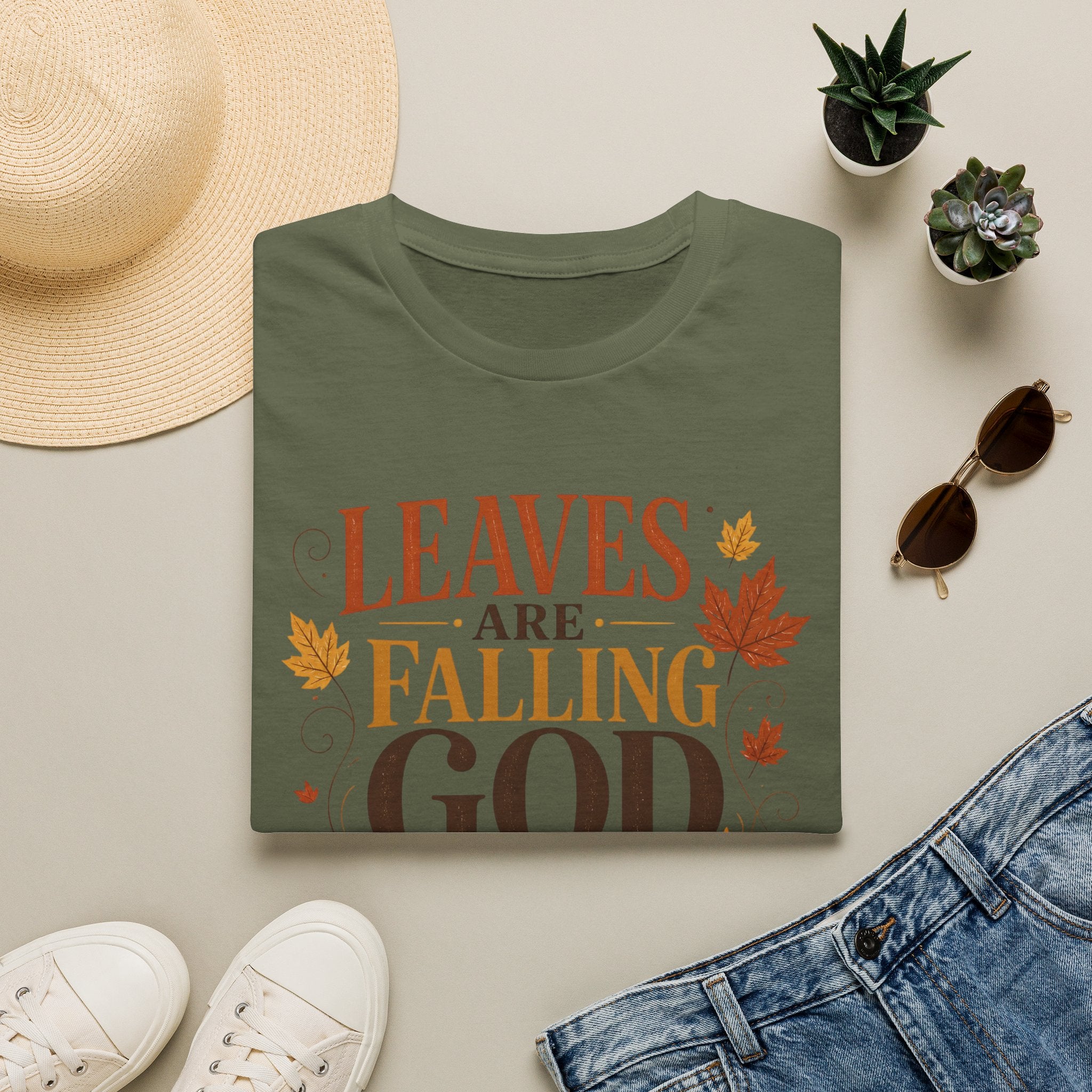Leaves Are Falling God Is Faithful T-Shirt — Fall Christian Tee