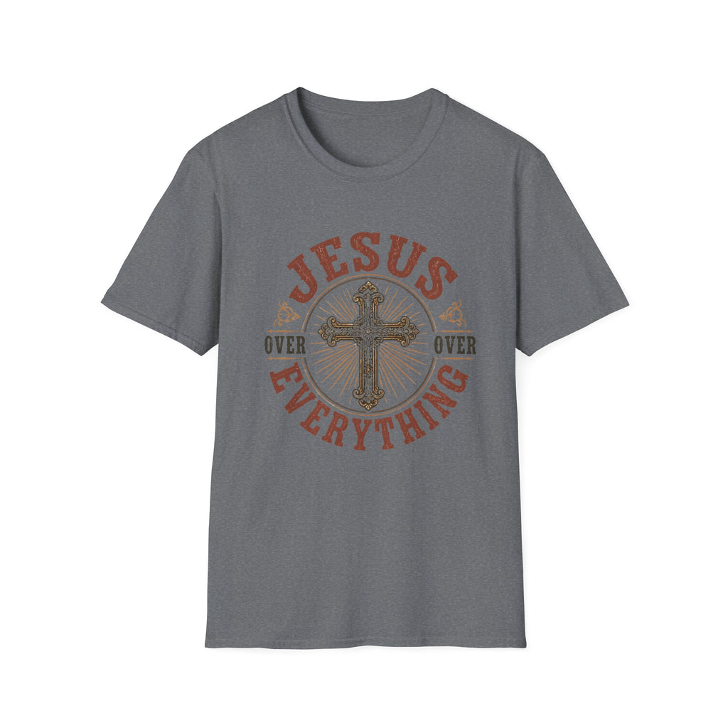 Jesus Over Everything T-Shirt — Christian Cross Faith Tee