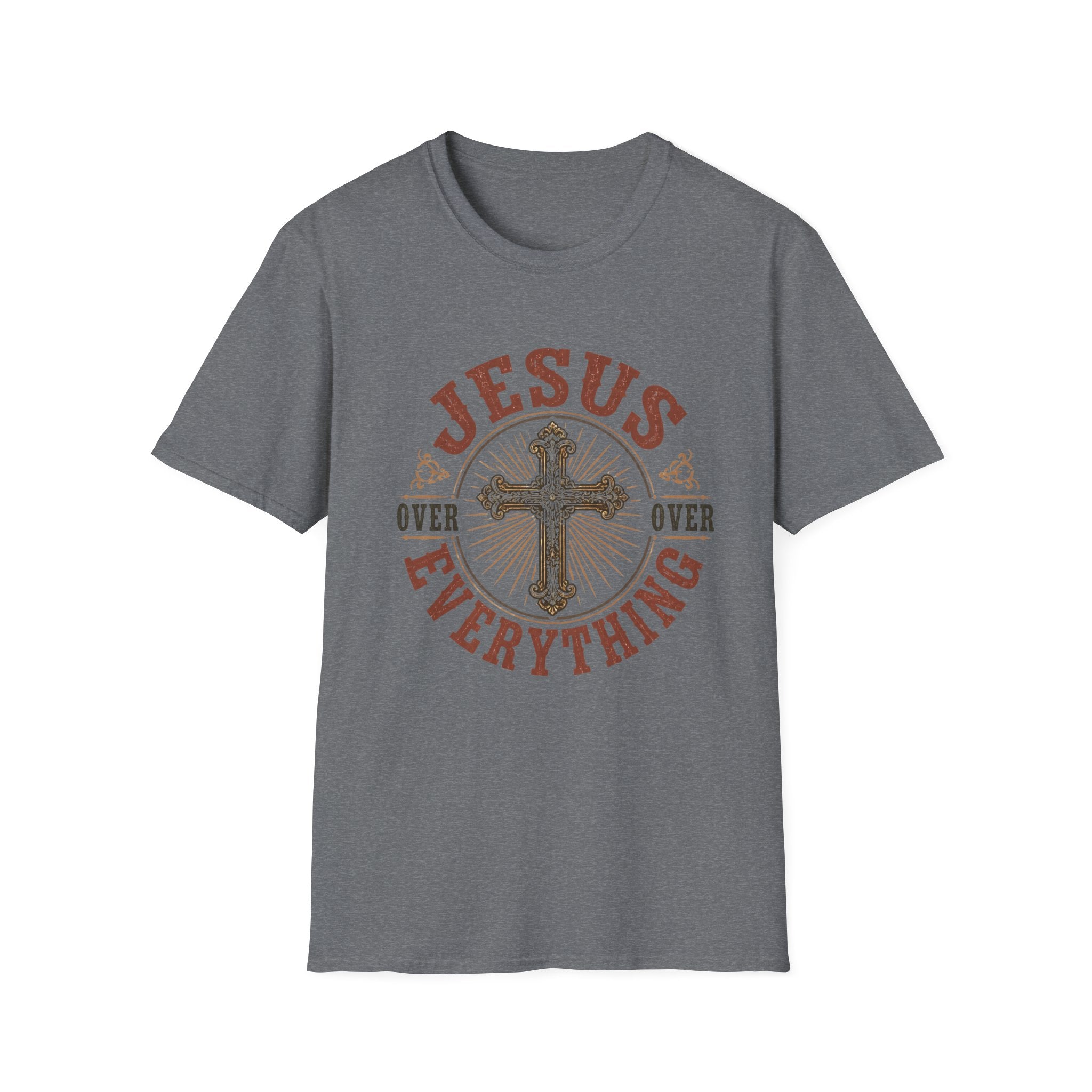 Jesus Over Everything T-Shirt — Christian Cross Faith Tee