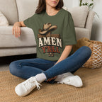 Amen Y’all Cowboy T-Shirt — Western Cross & Hat Graphic Tee