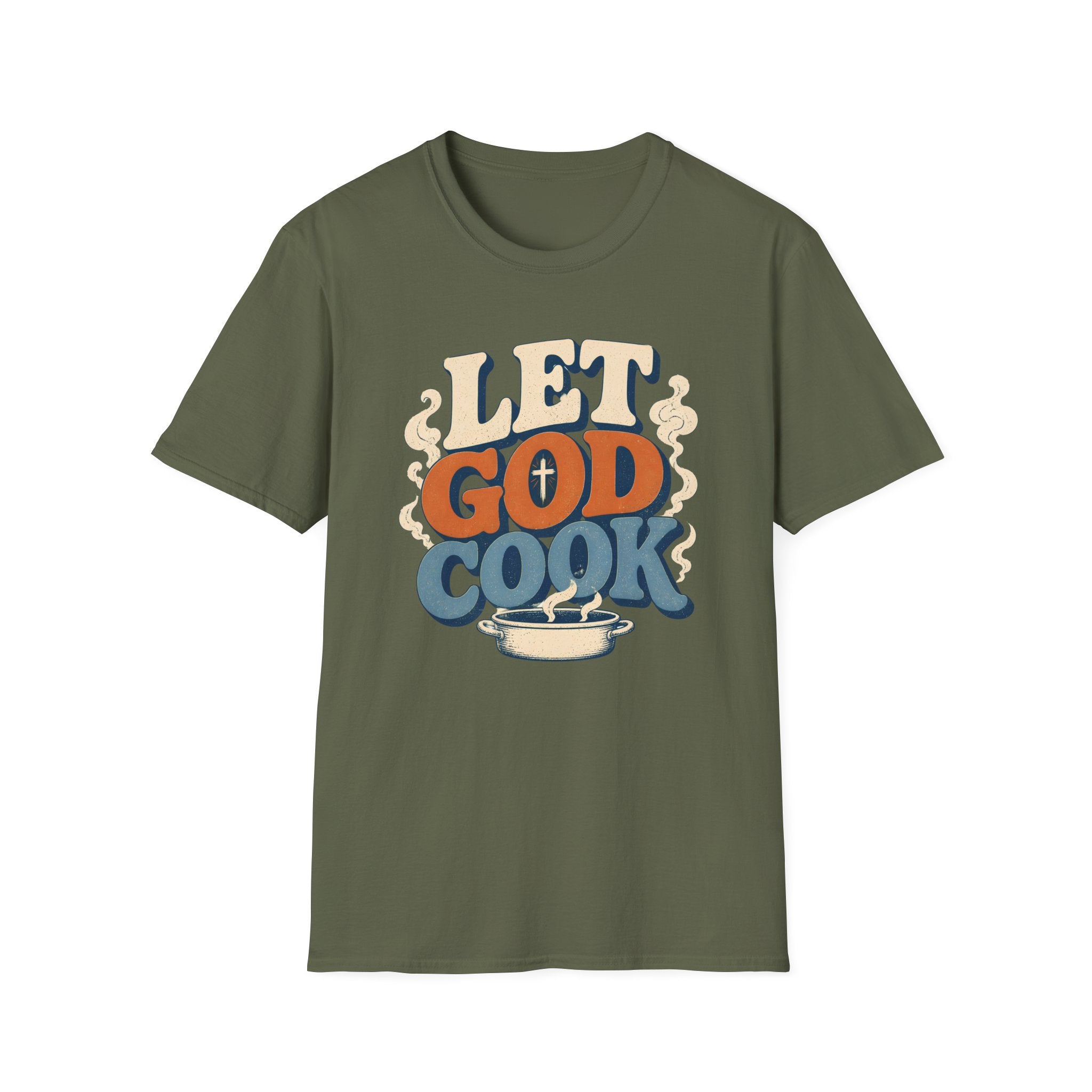 Let God Cook T-Shirt — Faith-Inspired Vintage Kitchen Graphic Tee