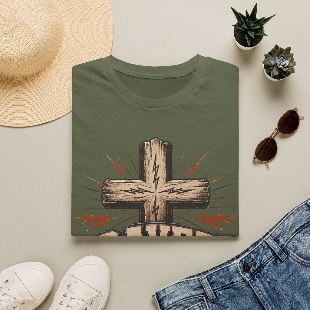 Saved Not Lucky T-Shirt — Christian Cross Faith Graphic Tee