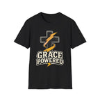 Grace Powered T-Shirt — Faith Cross with Lightning Christian Tee
