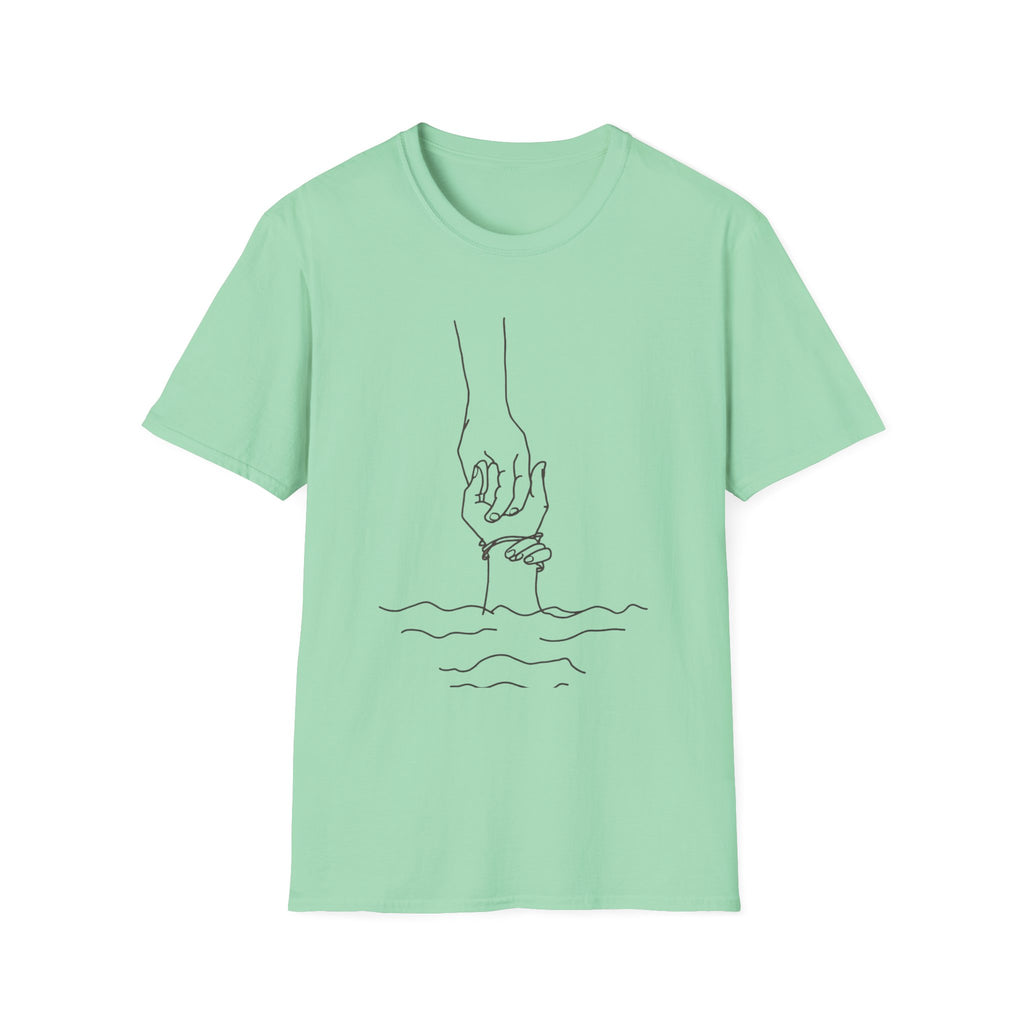 T-Shirt — Minimal Line Art Holding Hands Design