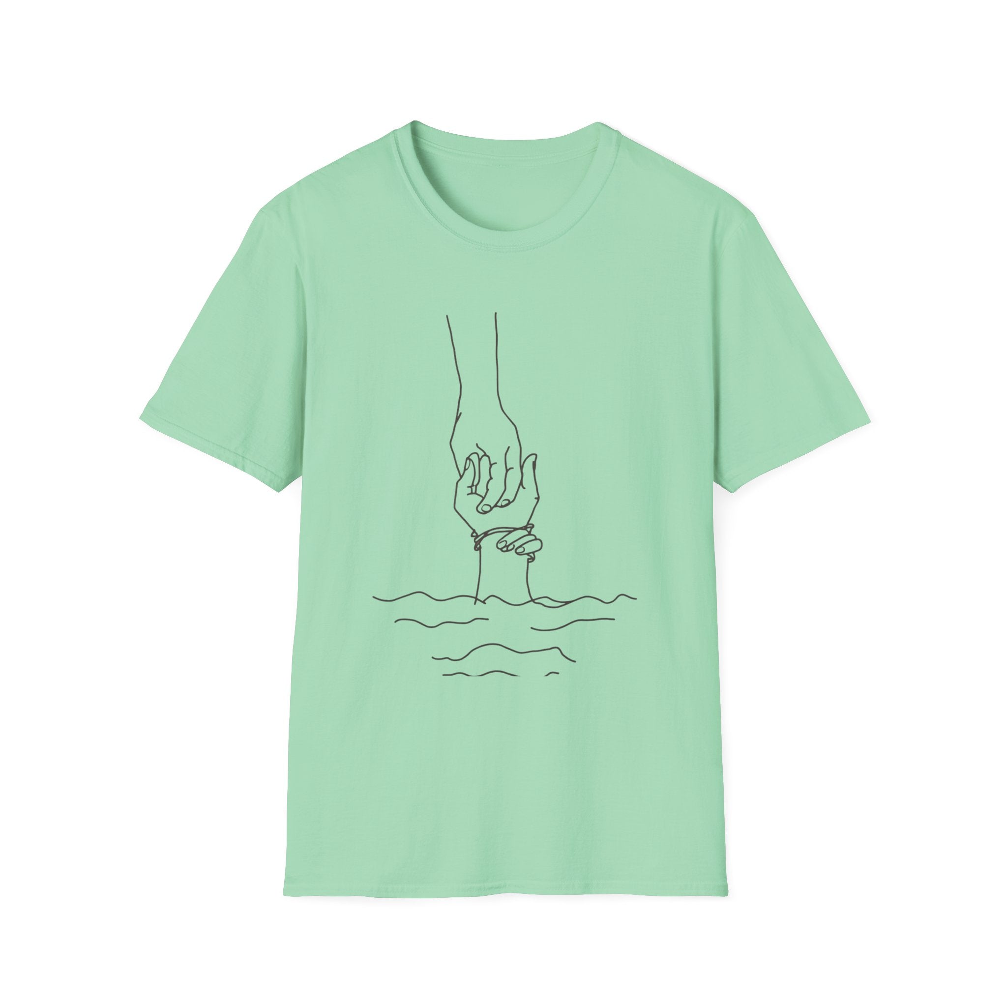 T-Shirt — Minimal Line Art Holding Hands Design