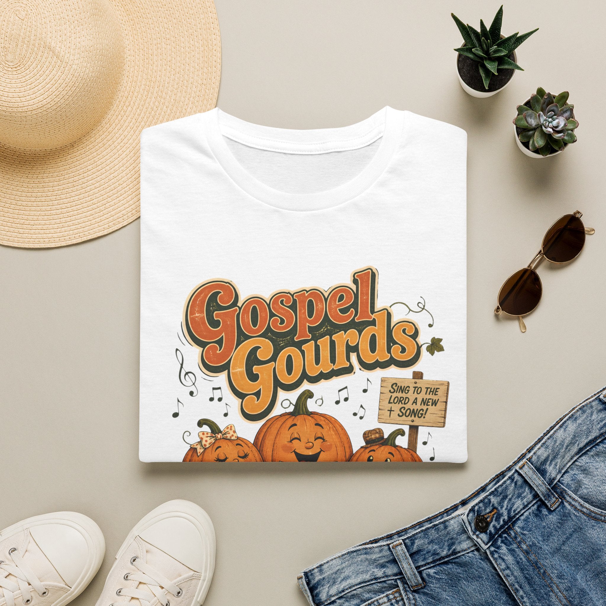 Gospel Gourds Halloween T‑Shirt — Cute Singing Pumpkin Fall Tee