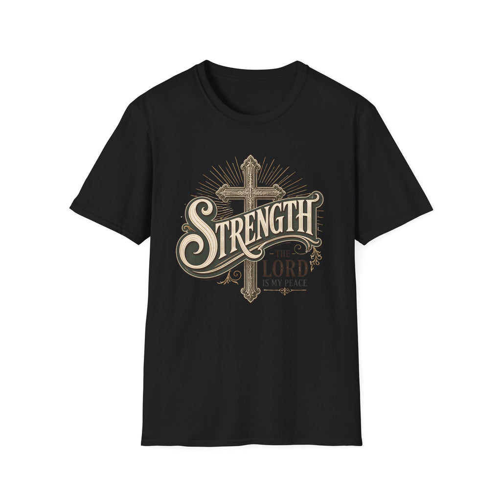 Strength Cross T‑Shirt — 'The Lord Is My Peace' Christian Faith Tee