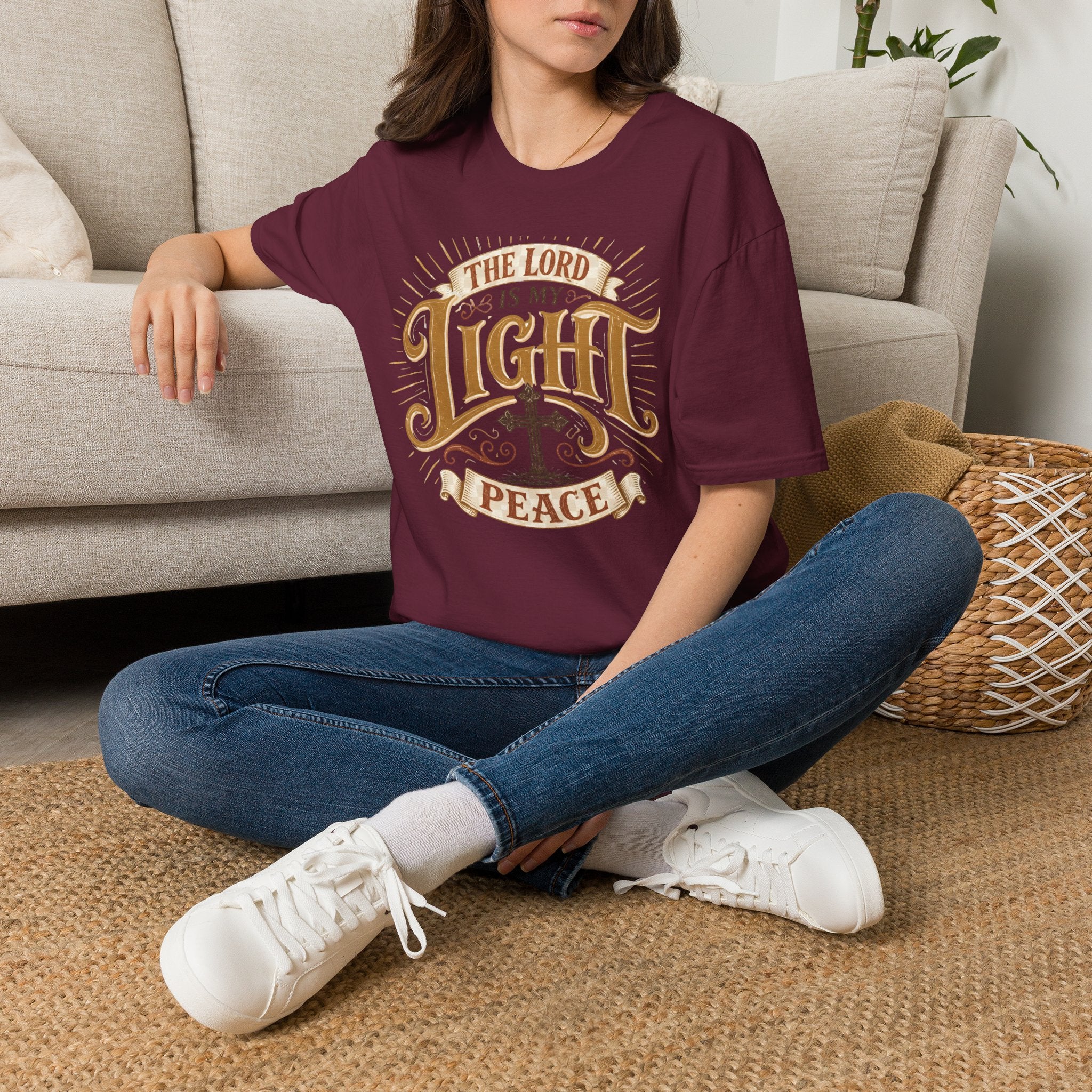 Christian T-Shirt - "The Lord Is My Light & Peace" Inspirational Faith Tee