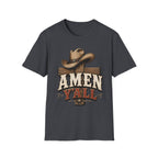 Amen Y’all Cowboy T-Shirt — Western Cross & Hat Graphic Tee