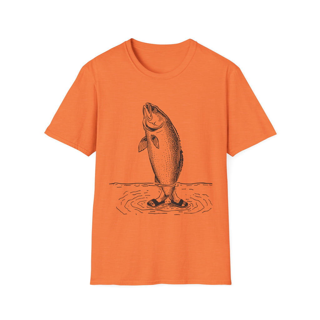 Fish Illustration T-Shirt — Vintage Leaping Trout Graphic