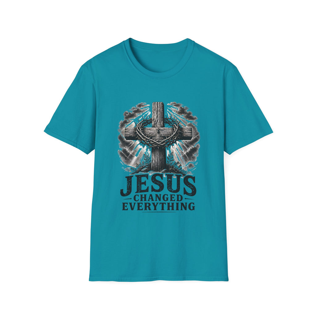 Christian Cross T-Shirt — "Jesus Changed Everything" Faith Tee
