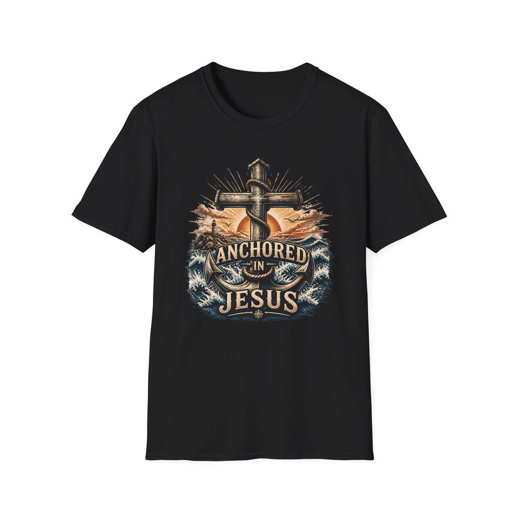 Anchored in Jesus T-Shirt — Christian Anchor Faith Tee