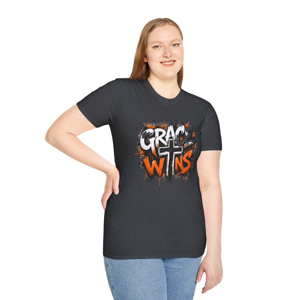 Grace Wins T-Shirt — Christian Faith Cross Graphic Tee