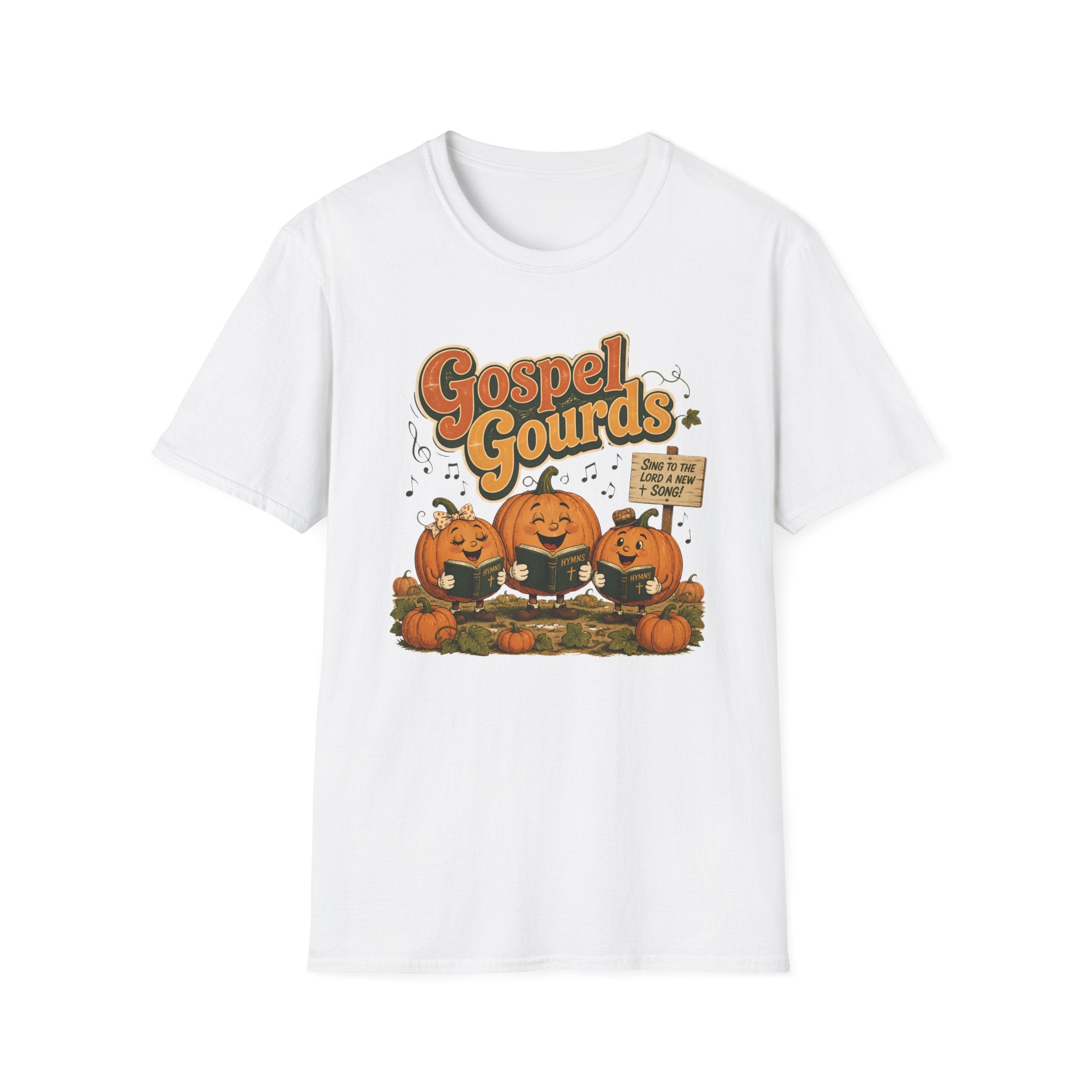 Gospel Gourds Halloween T‑Shirt — Cute Singing Pumpkin Fall Tee