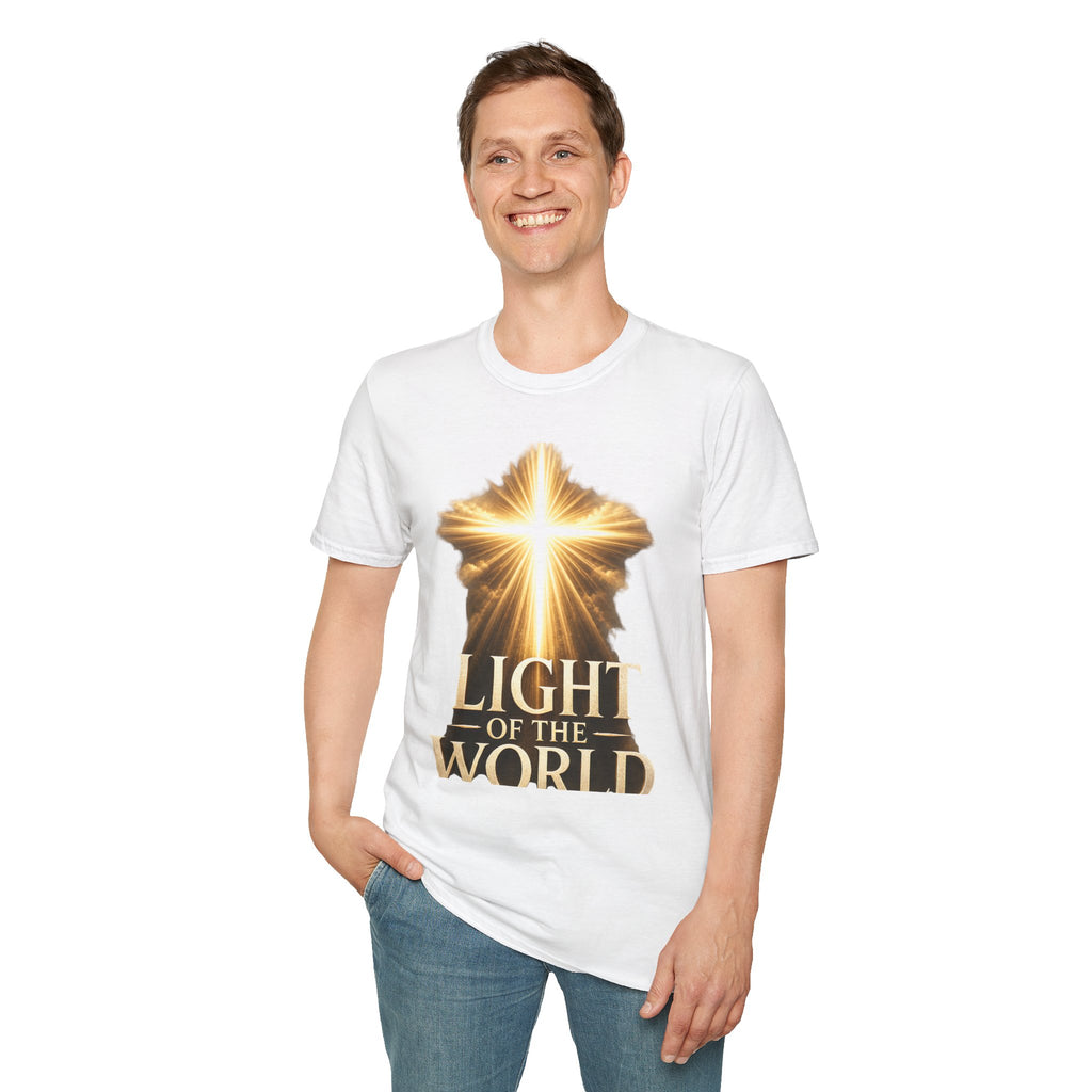 Light of the World T-Shirt — Radiant Cross Christian Faith Tee