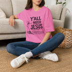 Y'all Need Jesus T-Shirt — Funny Christian Faith Tee, Stick Figure Prayer Graphic