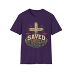 Saved Not Lucky T-Shirt — Christian Cross Faith Graphic Tee