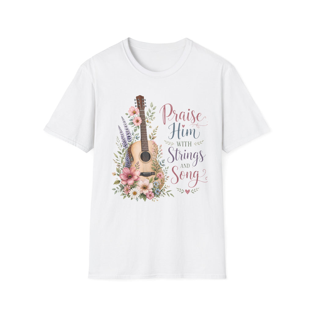 Guitar Floral "Praise Him with Strings" T-Shirt