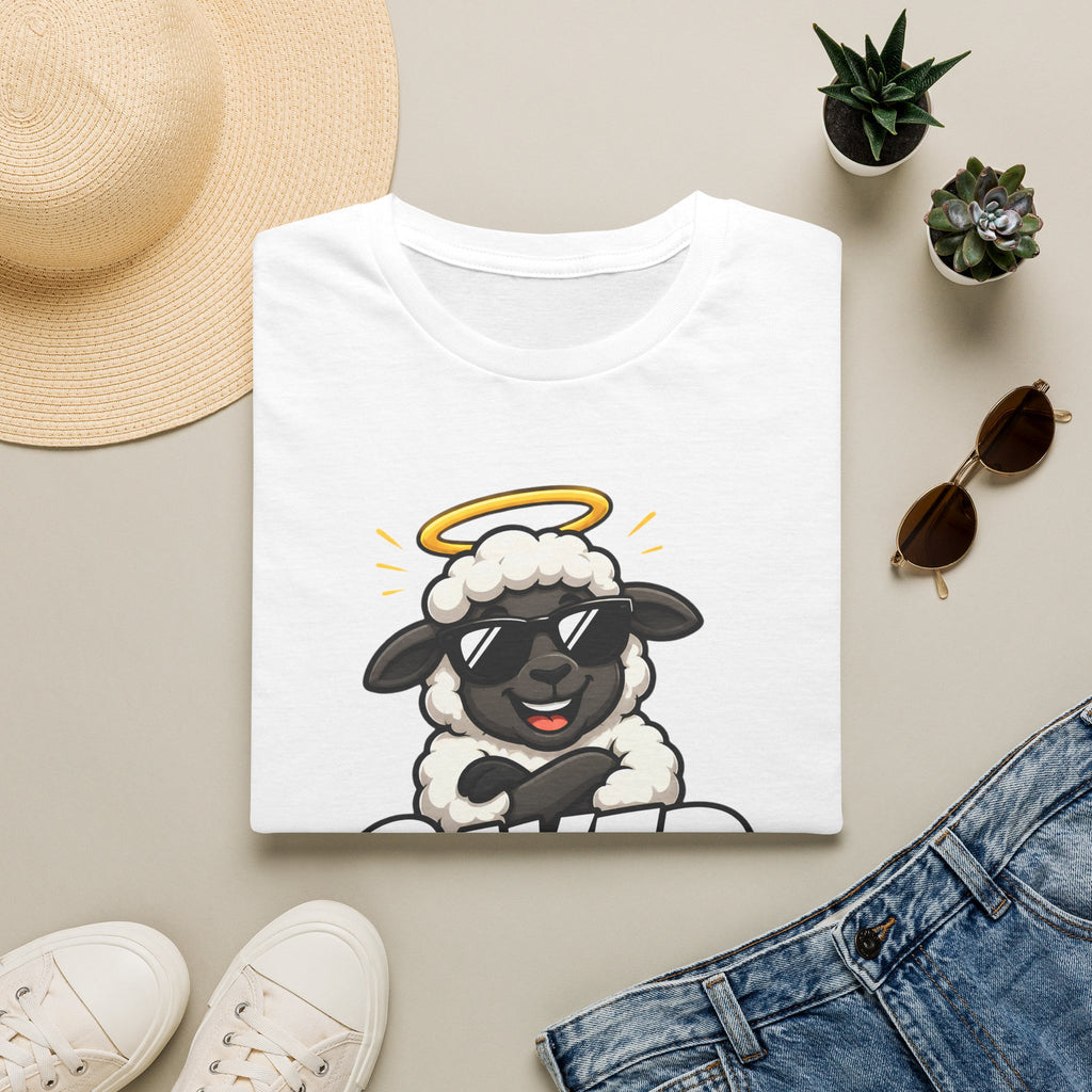Saved Squad T‑Shirt — Cute Angel Sheep Graphic Tee for Christian Youth & Church Groups