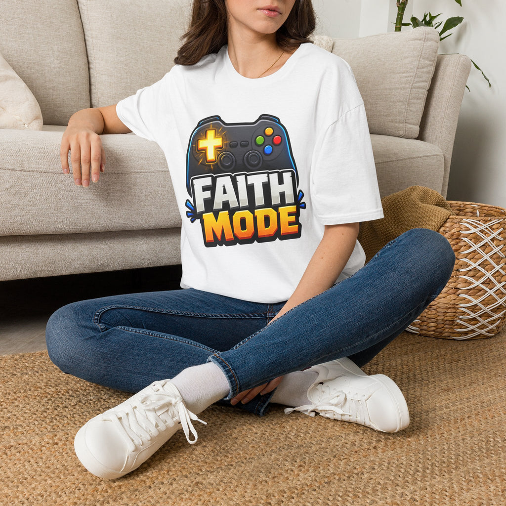 Faith Mode Gamer T-Shirt — Christian Video Game Controller Tee
