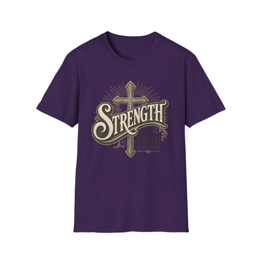 Strength Cross T‑Shirt — 'The Lord Is My Peace' Christian Faith Tee
