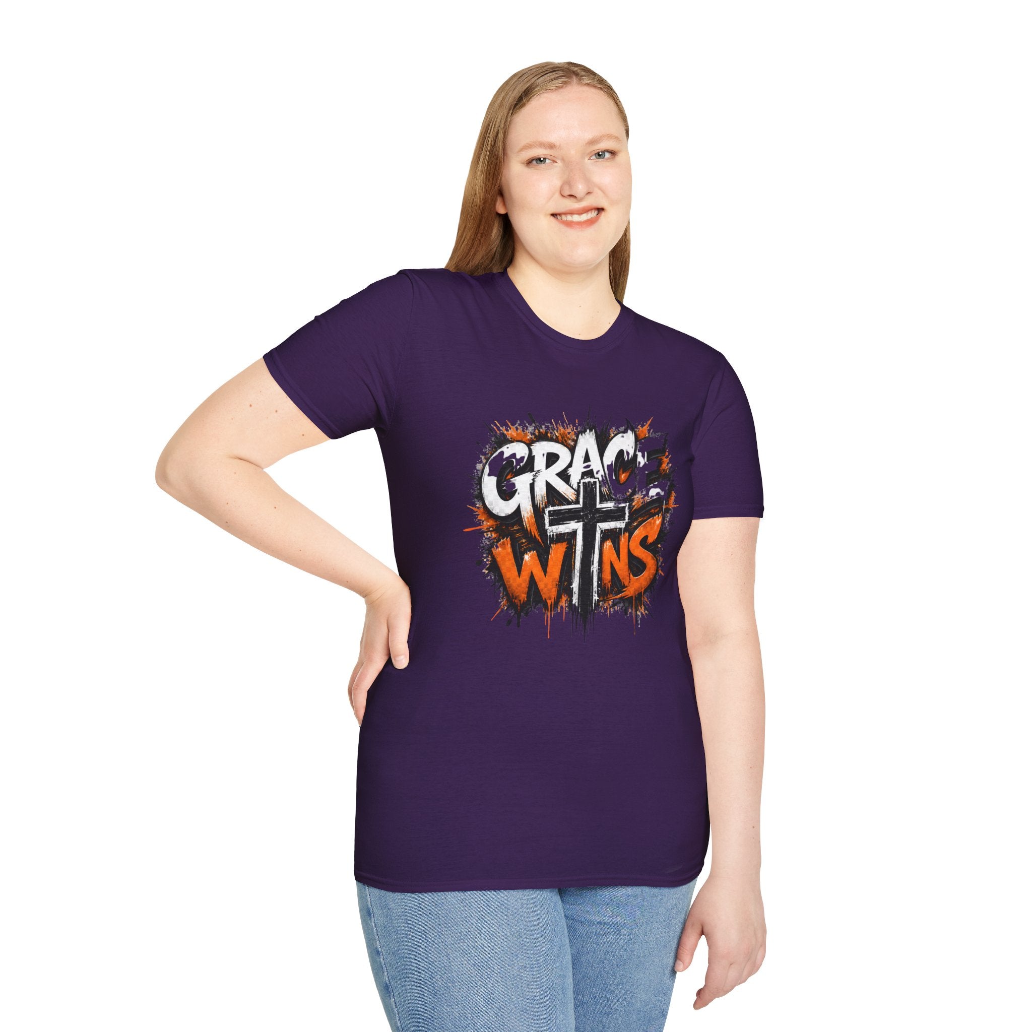 Grace Wins T-Shirt — Christian Faith Cross Graphic Tee