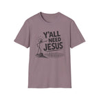 Y'all Need Jesus T-Shirt — Funny Christian Faith Tee, Stick Figure Prayer Graphic