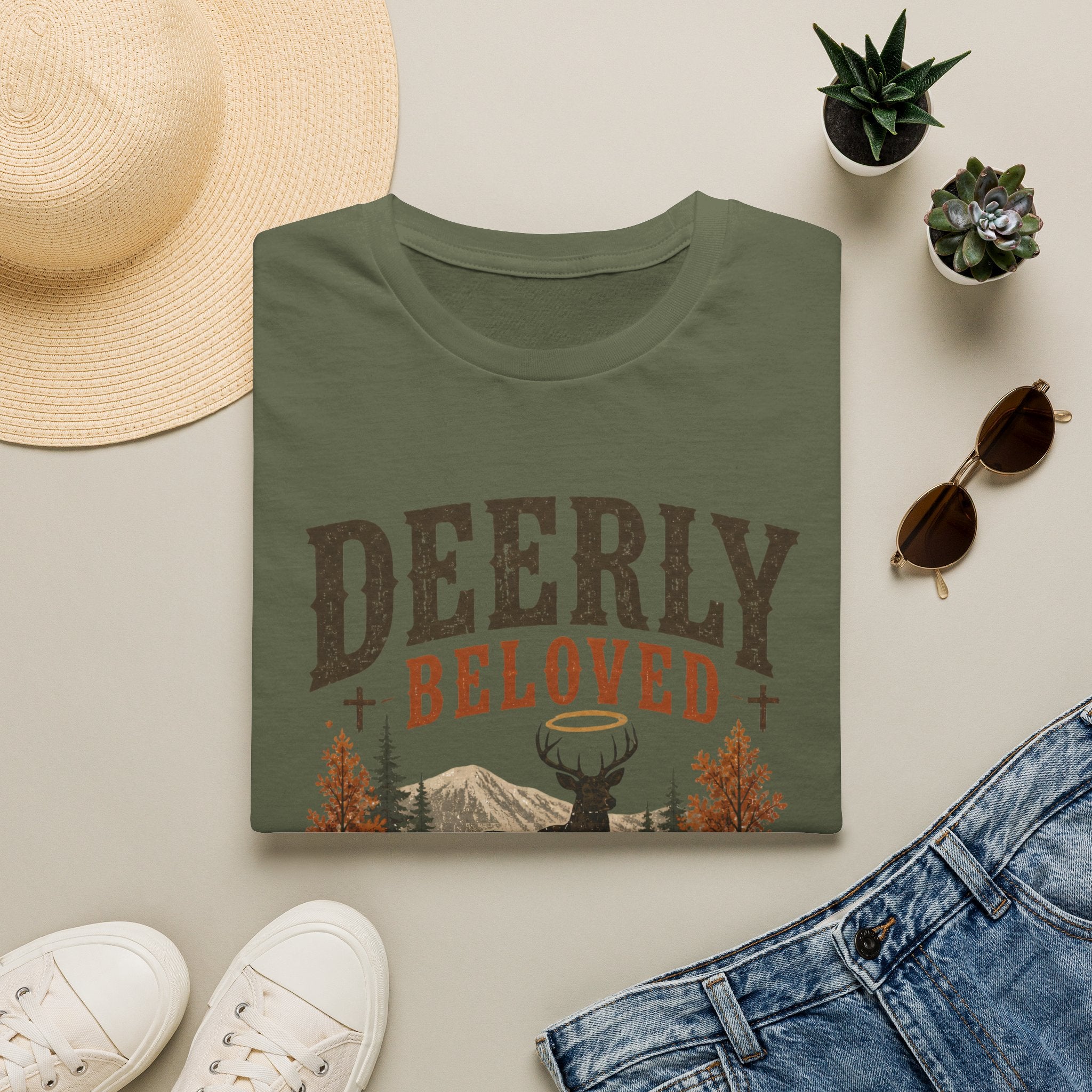 Deerly Beloved Graphic Tee — Rustic Deer Nature T-Shirt