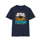 Jesus Over Everything T-Shirt — Faith Graphic Tee with Cross Streetwear Design