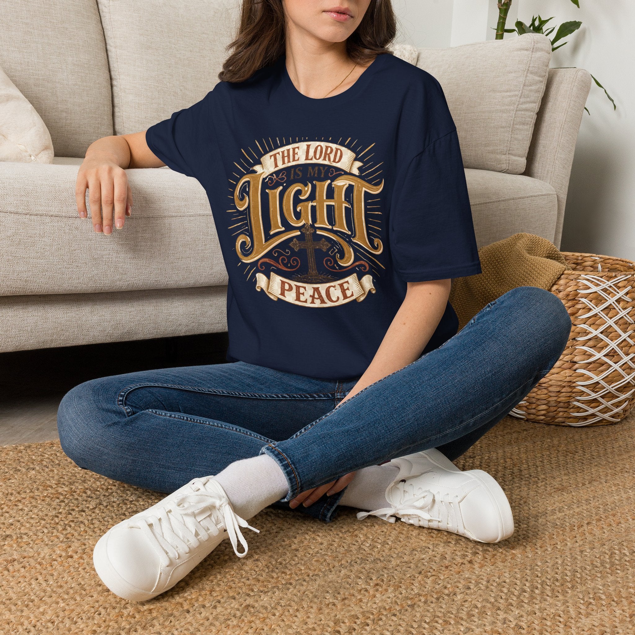 Christian T-Shirt - "The Lord Is My Light & Peace" Inspirational Faith Tee