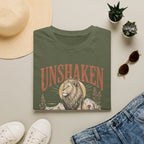 Unshaken Lion T‑Shirt — Vintage Floral Courage Tee