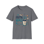 Faith Heals T‑Shirt — Inspirational Medical Stethoscope Coffee Design