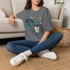 Faith Heals T‑Shirt — Inspirational Medical Stethoscope Coffee Design