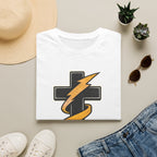 Grace Powered T-Shirt — Faith Cross with Lightning Christian Tee
