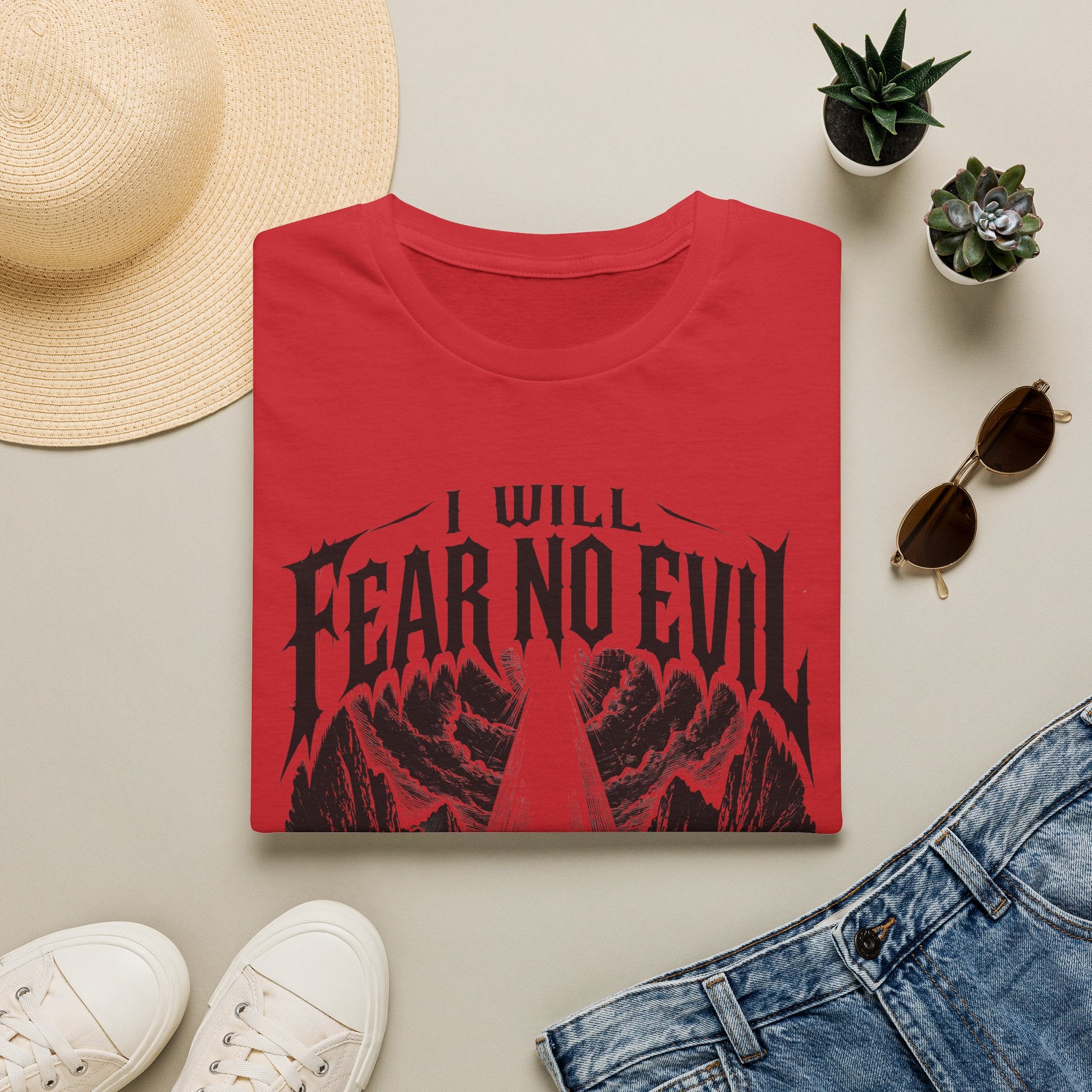 I Will Fear No Evil T-Shirt — Psalm 23:4 Inspirational Christian Tee