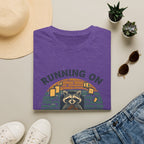 T‑Shirt — Running On Prayer & Coffee Raccoon Graphic Tee