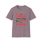 T-Shirt — "The Devil Works Hard But Moms Work Harder" Graphic Tee