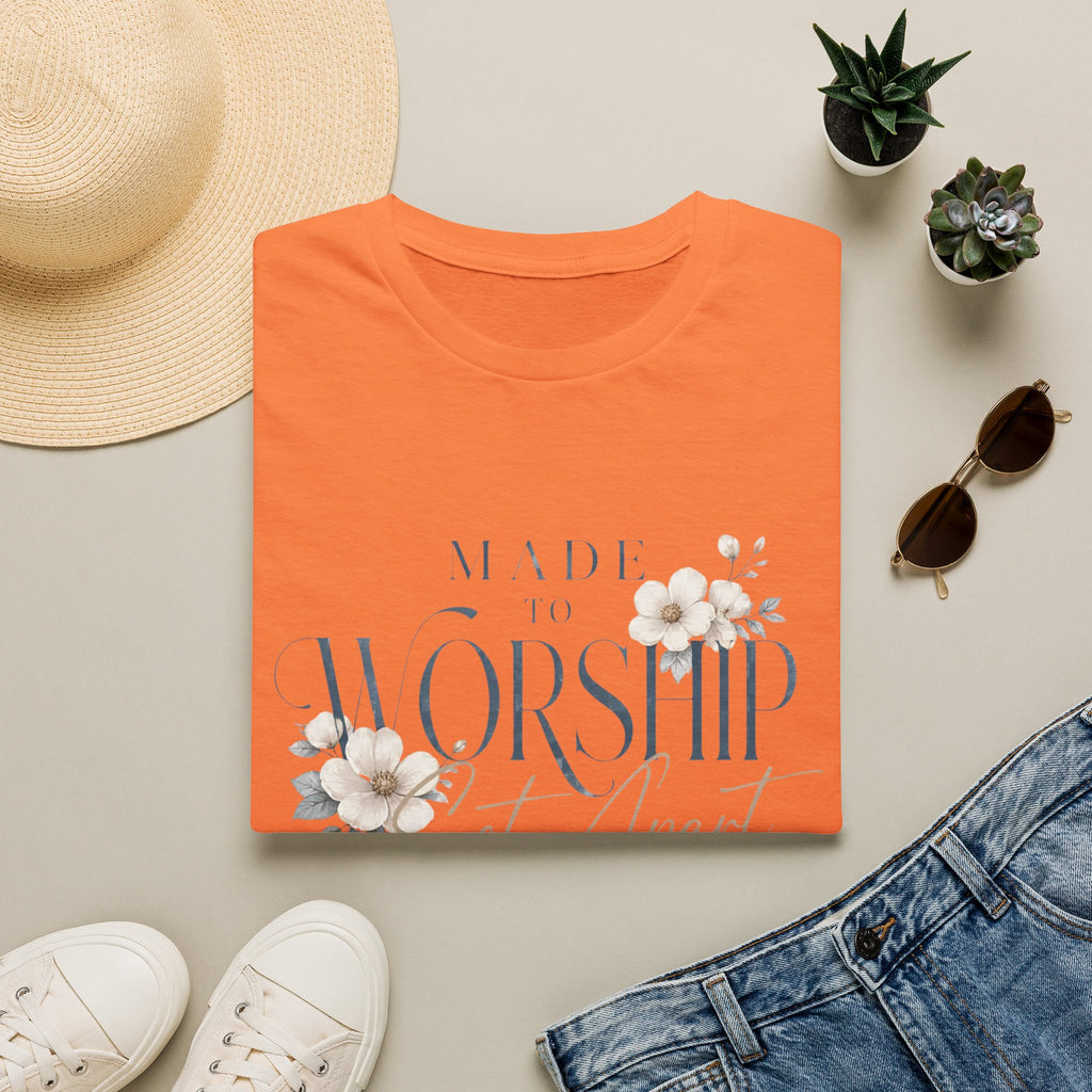 Made to Worship T-Shirt — Floral Christian Faith Tee
