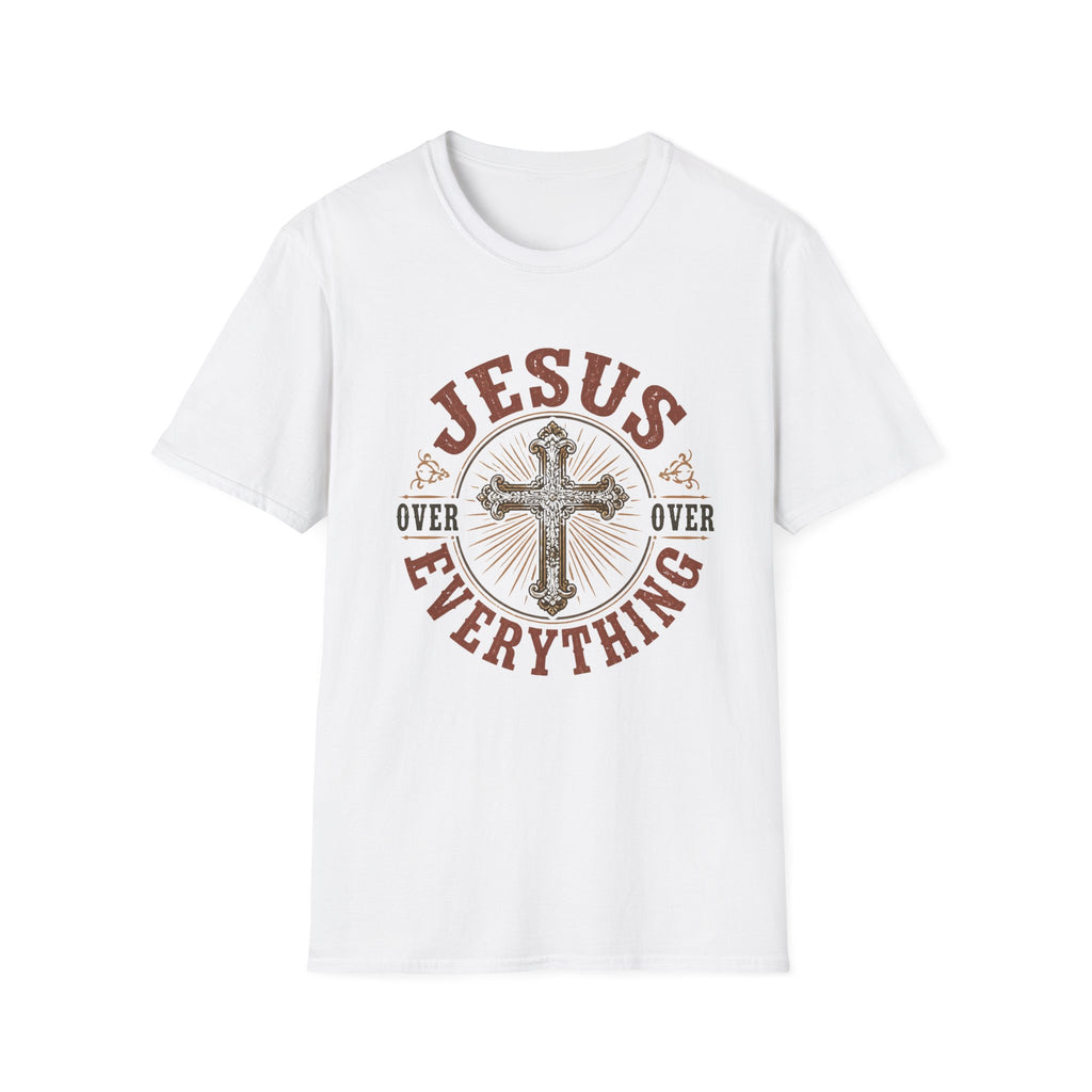 Jesus Over Everything T-Shirt — Christian Cross Faith Tee