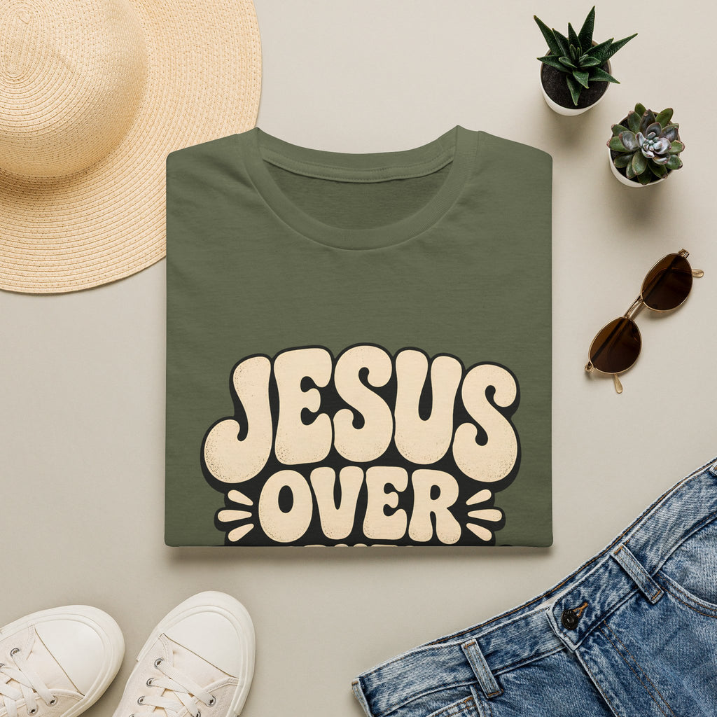 Jesus Over Everything T‑Shirt — Retro Faith Graphic Tee