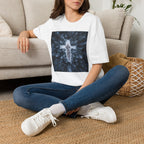 Cross in Snow Aerial Print T-Shirt — Minimalist Winter Graphic Tee
