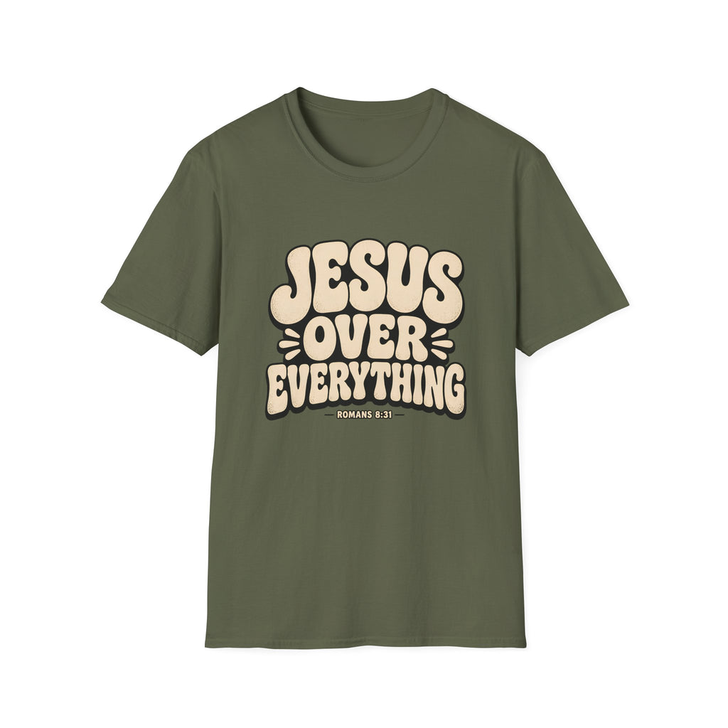 Jesus Over Everything T‑Shirt — Retro Faith Graphic Tee