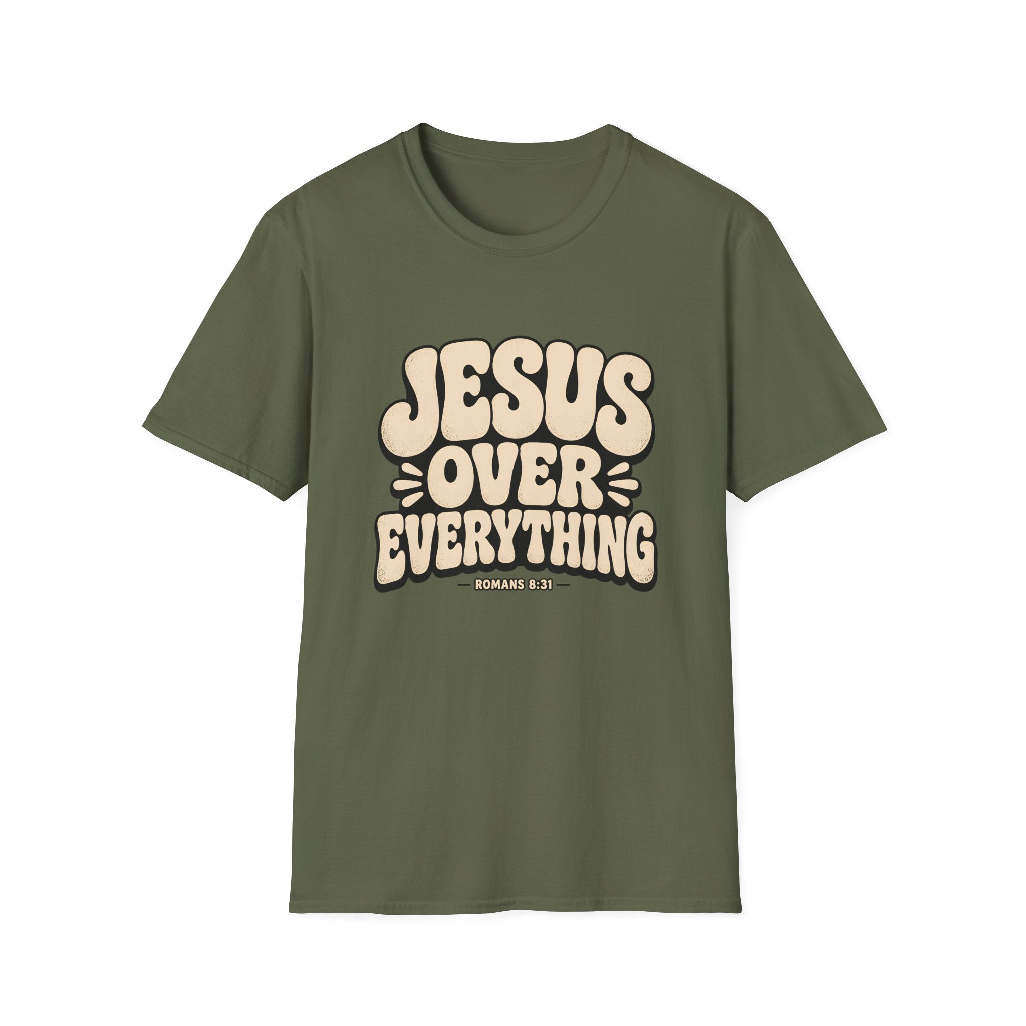 Jesus Over Everything T‑Shirt — Retro Faith Graphic Tee