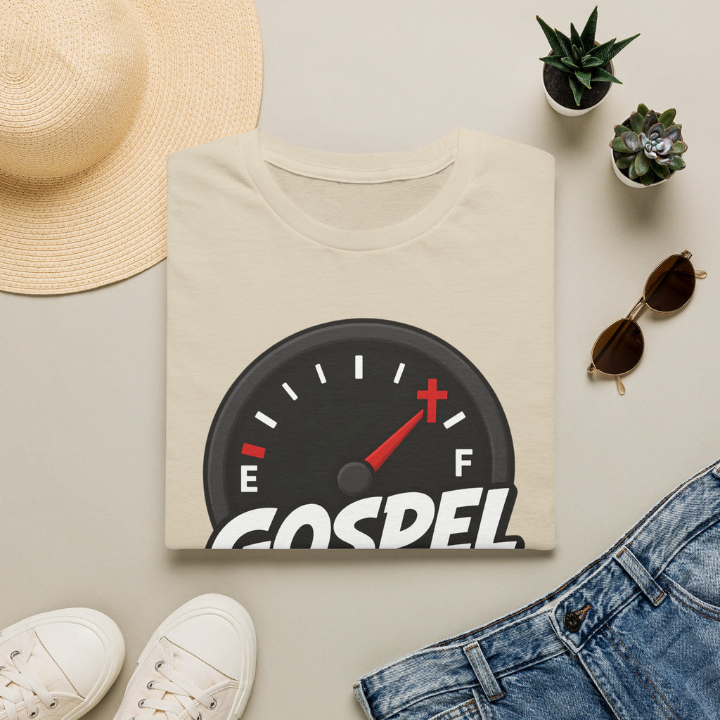 Gospel Fueled T-Shirt — Christian Faith Fuel Gauge Tee