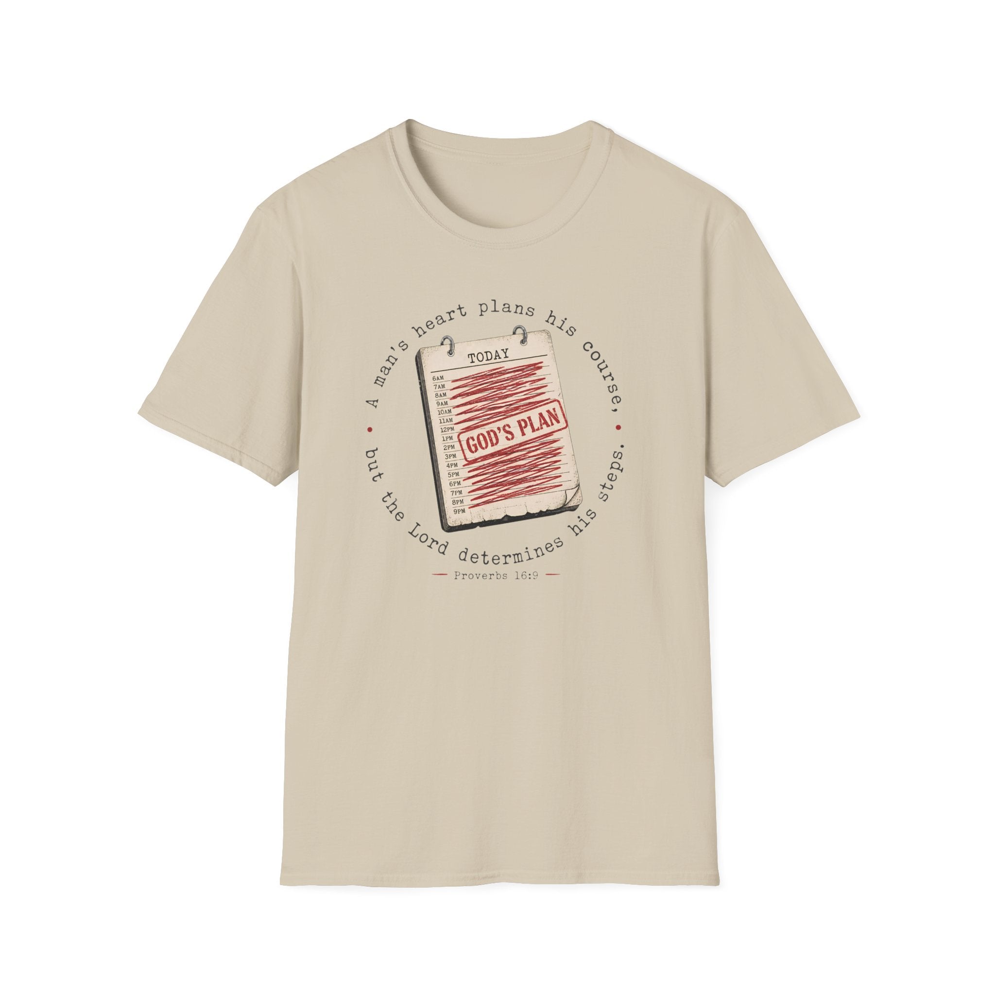 Christian T-Shirt — "God’s Plan" Journal Graphic with Scripture Quote