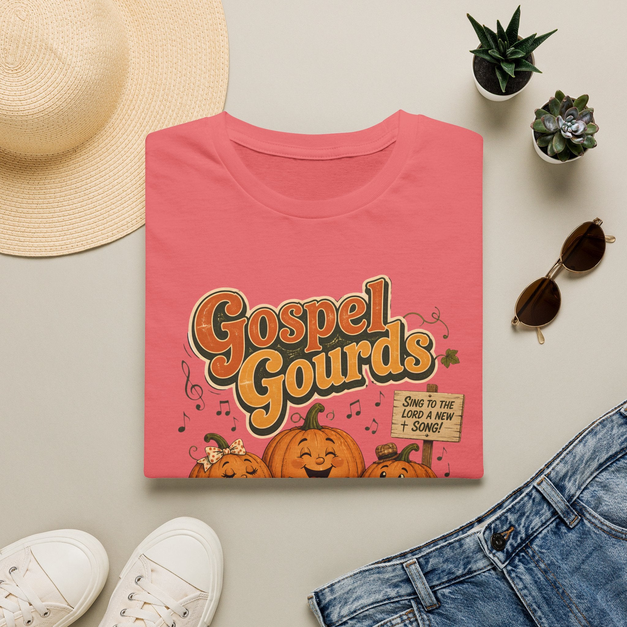 Gospel Gourds Halloween T‑Shirt — Cute Singing Pumpkin Fall Tee